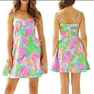 Lilly Pulitzer Pink and Green Floral Dress